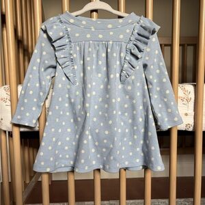 Cat & Jack Light Blue Dress with White Dots